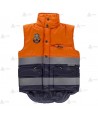 Chaleco acolchado bicolor con cintas reflectantes para Protección Civil