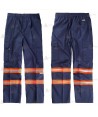 Pantalón económico multibolsillos con cintas reflectantes bicolor