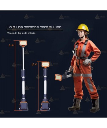 Torre telescópica portátil de iluminación led (4.000 lúmenes)