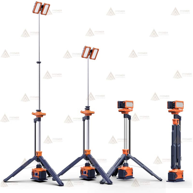 Torre telescópica portátil de iluminación led (14.000 lúmenes)