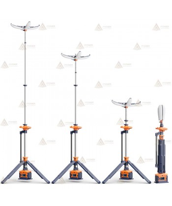 Torre telescópica portátil de iluminación esférica (14.000 lúmenes)