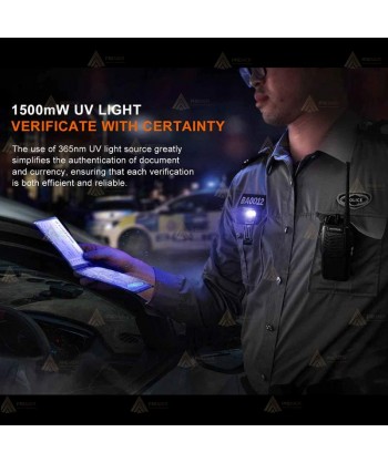 Linterna con cabezal giratorio y luz ultravioleta - 150 lúmenes