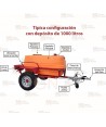 Remolque contra incendios con motobomba 500 L/min y 10 Bar.