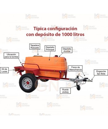 Remolque contra incendios con motobomba 71 L/min y 40 Bar. Motor HONDA