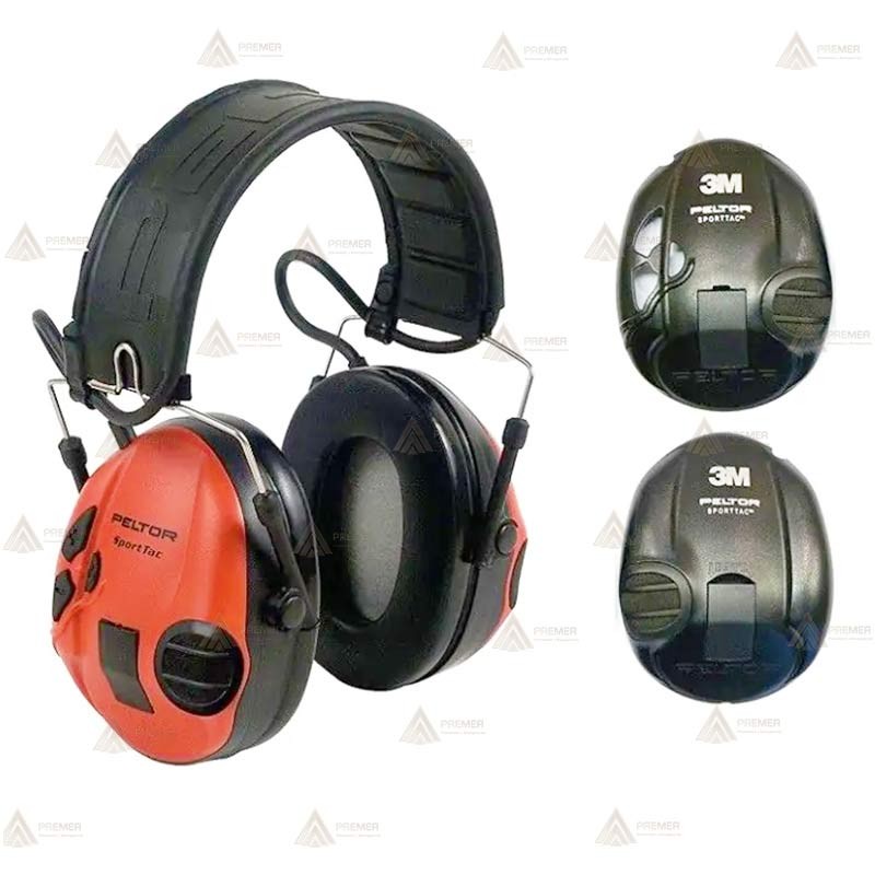 Orejeras electrónicas 3M PELTOR SportTac con cazoletas rojas y negras (SNR 26dB)