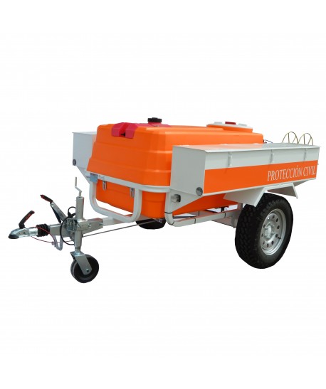 Remolque contra incendios con motobomba HONDA de 10 Bar - 500 lit/mi para Aeródromo y Helipuerto.
