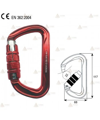 Mosquetón económico de aluminio Screw-Lock (22 kN)