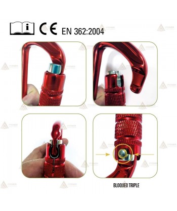 Mosquetón económico de aluminio Screw-Lock (22 kN)
