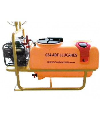 Bancada contra incendios con motobomba 200 L/min y 7,5 Bar.