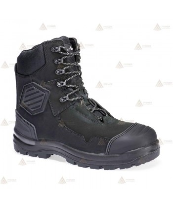 Bota de media caña no metálica con cremallera S3S HRO FO SC HI CI AN LG SR color negro