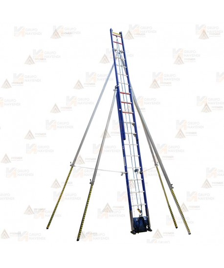 Escalera con 4 patas en ángulo para uso sobre postes o estructuras no seguras