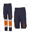 Pantalón bicolor elástico con cintas reflectantes para Protección Civil