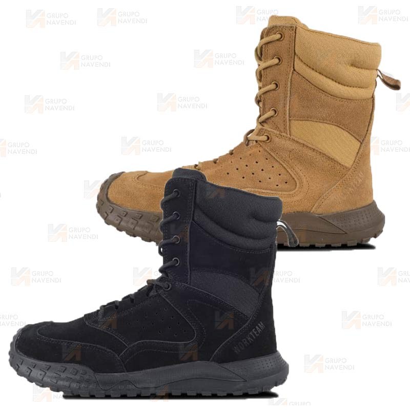 Botas  de piel y serraje de seguridad sin componentes metálicos