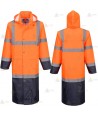 Gabardina bicolor alta visibilidad con capucha desmontable -122cm-