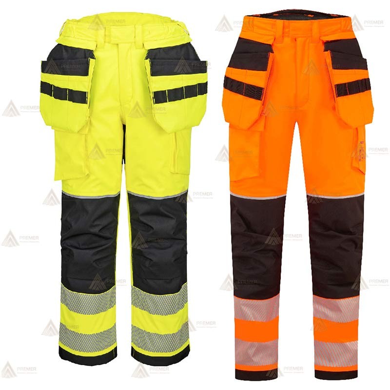 Pantalón ignífugo, con forro, impermeable, transpirable, de alta visibilidad y multinorma para rescate y bomberos