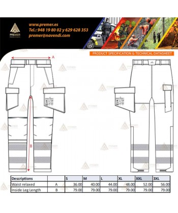 Pantalón ignífugo, con forro, impermeable, transpirable, de alta visibilidad y multinorma para rescate y bomberos