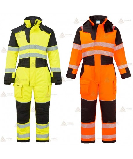 Buzo ignífugo, con forro, impermeable, transpirable, de alta visibilidad y multinorma para rescate y bomberos