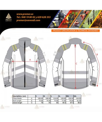 Cazadora softshell ignífuga Modaflame de alta visibilidad y multinorma  para rescate y bomberos