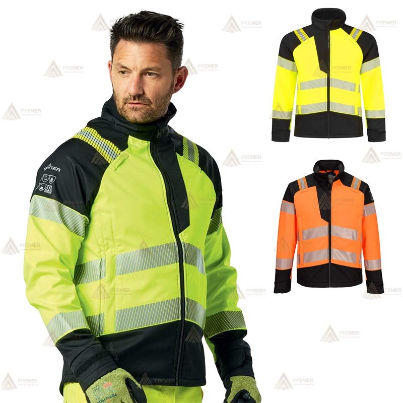 Cazadora softshell ignífuga Modaflame de alta visibilidad y multinorma  para rescate y bomberos