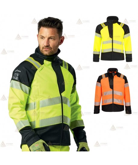 Cazadora softshell ignífuga Modaflame de alta visibilidad y multinorma  para rescate y bomberos