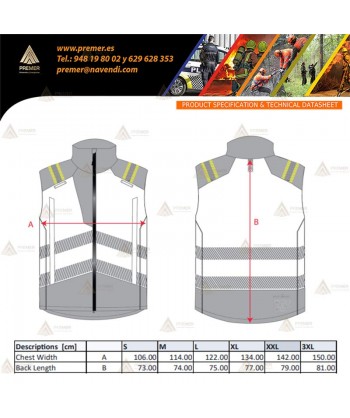 Chaleco softshell ignífugo Modaflame de alta visibilidad para bomberos y rescate