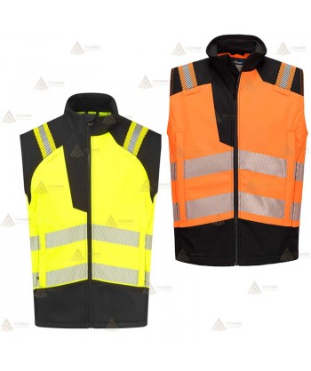 Chaleco softshell ignífugo Modaflame de alta visibilidad para bomberos y rescate