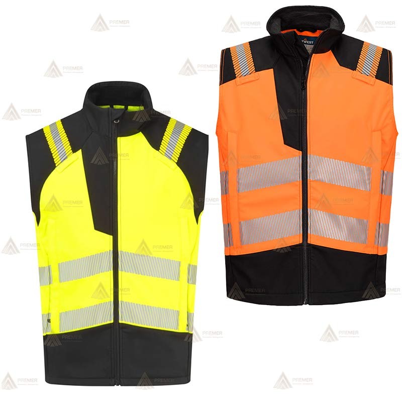 Chaleco softshell ignífugo Modaflame de alta visibilidad para bomberos y rescate