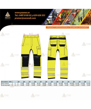 Pantalón ignífugo Modaflame de alta visibilidad y multinorma para rescate y bomberos