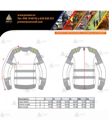 Sudadera ignífuga Modaflame de alta visibilidad y multinorma para bomberos y rescate