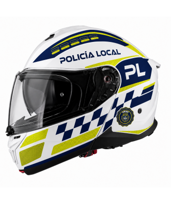 Rotulación personalizada de cascos de motorista para Policía Local, Protección Civil, Emergencias.