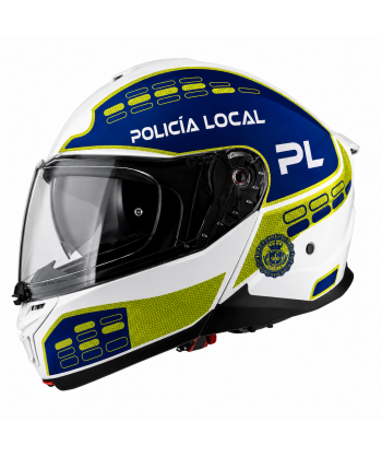 Rotulación personalizada de cascos de motorista para Policía Local, Protección Civil, Emergencias.