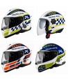 Rotulación personalizada de cascos de motorista para Policía Local, Protección Civil, Emergencias.