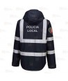 Chubasquero con cintas reflectantes para Policía Local
