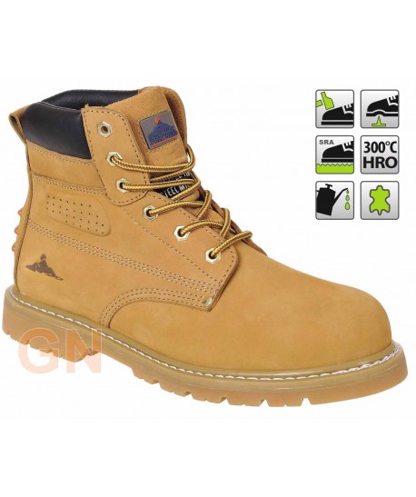Bota de piel de seguridad tipo panama