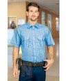 Camisa de manga corta con tablas en bolsillos y espalda