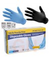Guante desechable de nitrilo sin polvo color azul o negro