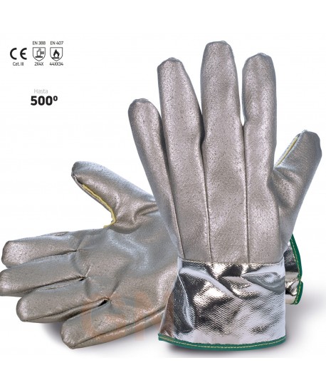 Guantes aluminizados para altas temperaturas hasta 500 ºC