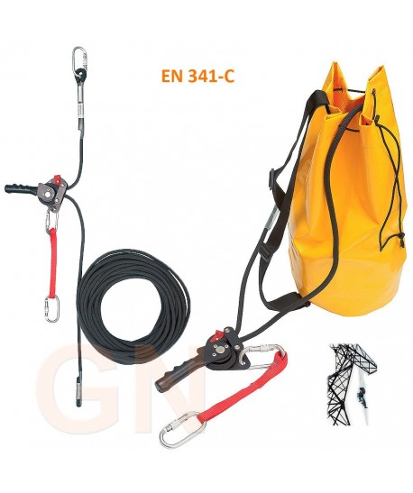 Kit descensor para evacuación y rescate