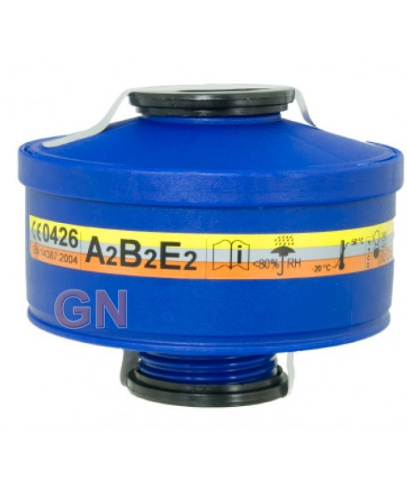 Filtro anti gases y vapores A2B2E2 de rosca unificada EN 148-1