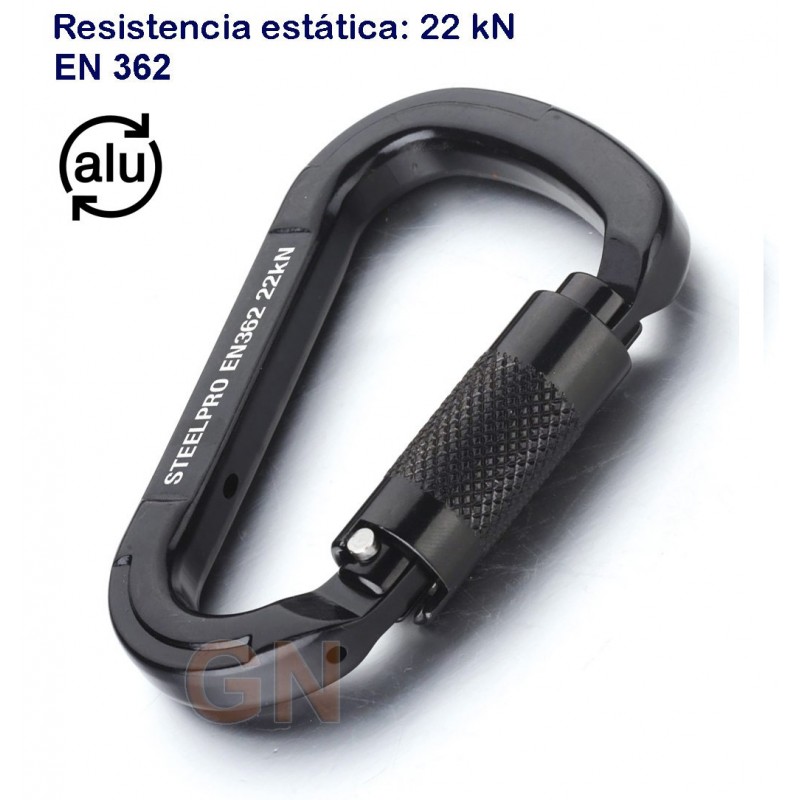 Mosquetón de aluminio cierre 1/4 de vuelta (twist-lock)