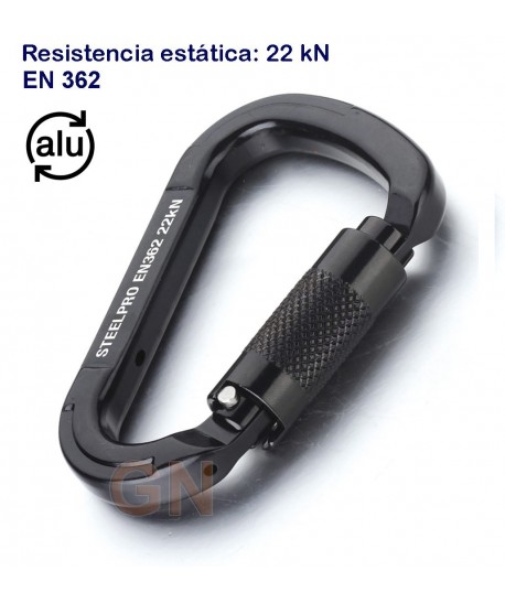 Mosquetón de aluminio cierre 1/4 de vuelta (twist-lock)