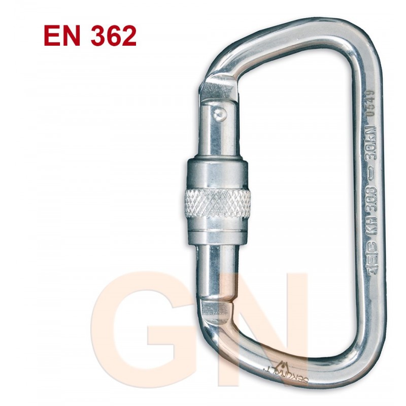 Mosquetón de acero inoxidable cierre rosca (Screw-Lock)