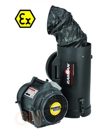 Extractor UB20 ATEX con maleta de tubo helicoidal y dispositivos MED