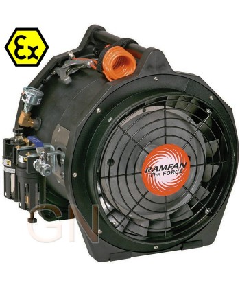 Ventilador-extractor de aire Ramfan neumático y certificado ATEX