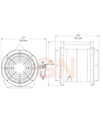 Ventilador-extractor de aire Ramfan neumático y certificado ATEX