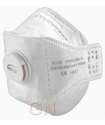Mascarilla dolomita plegable y con válvula. Nivel de protección FFP3 NR D