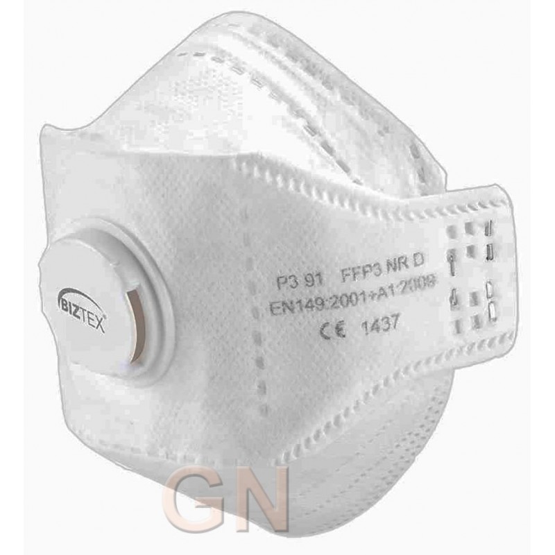 Mascarilla dolomita plegable y con válvula. Nivel de protección FFP3 NR D