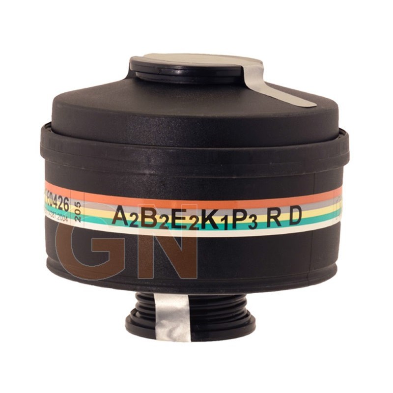 Filtro normalizado EN148 A2B2E2K1 P3 R D para Formaldehido. NO2 y PH3