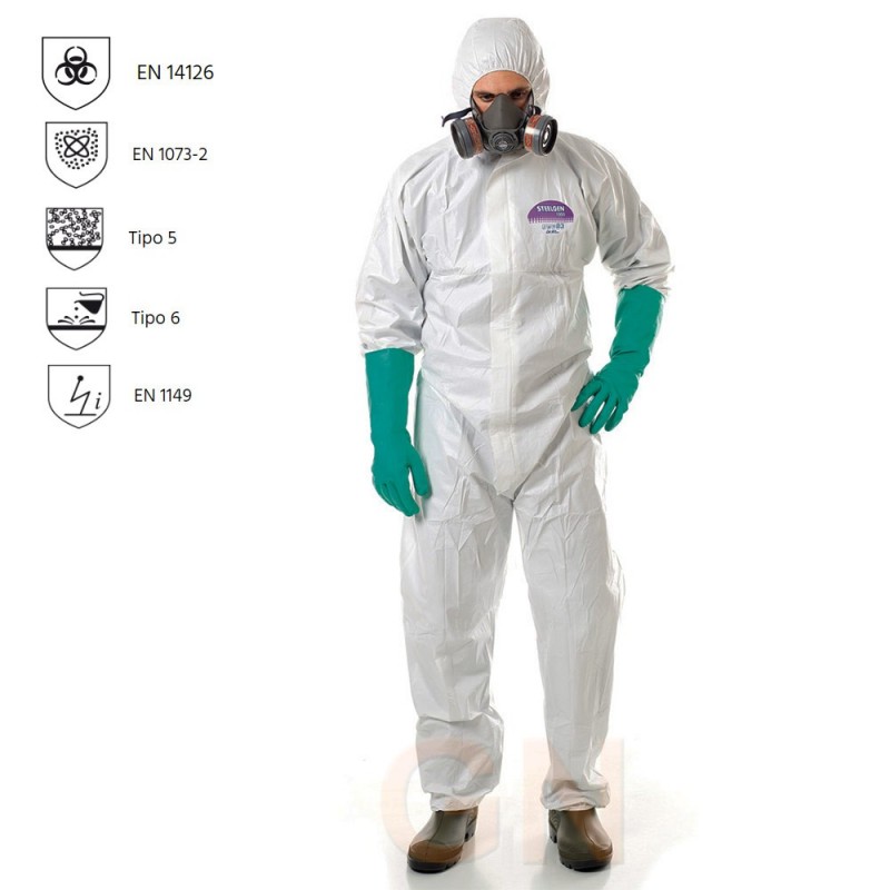 Buzo impermeable para riesgos biológicos -Tipo 5 y 6-