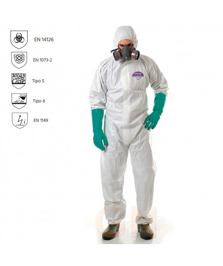 Buzo impermeable para riesgos biológicos -Tipo 5 y 6-